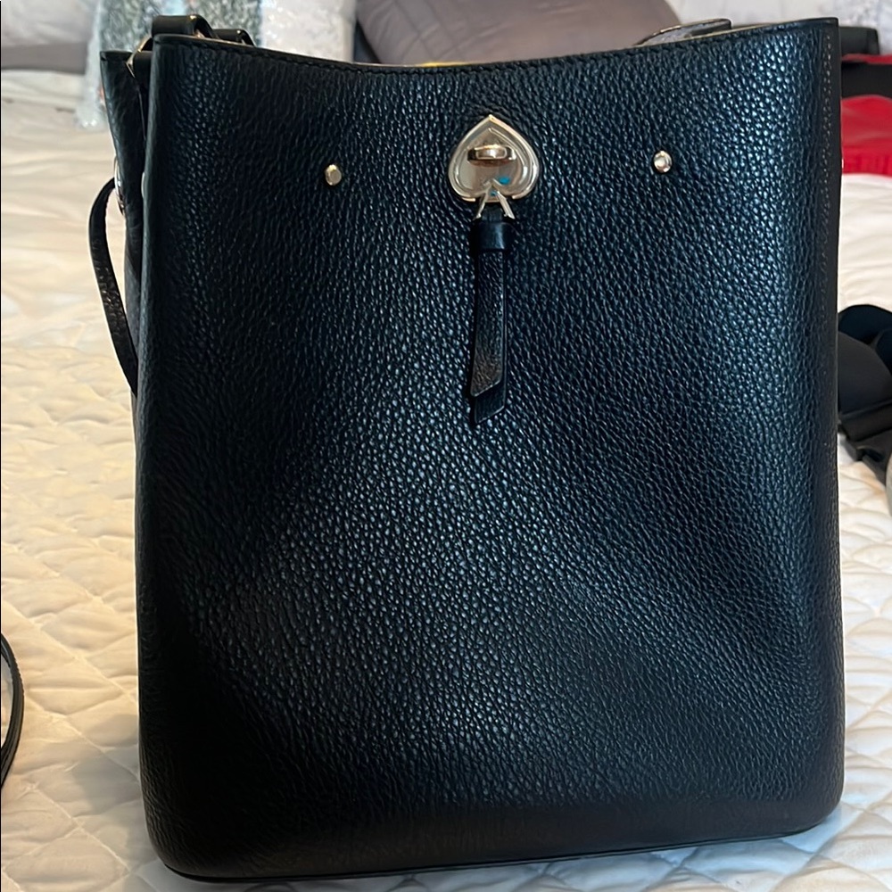 Kate Spade Black Leather bucket Bag
